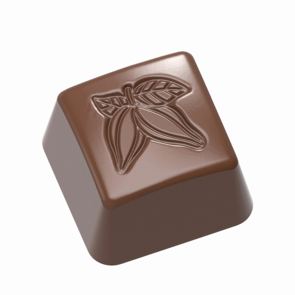 Moule à chocolat Schneider praliné avec gaufrage fèves de cacao, 26x26x16 mm, 275x135 mm, 421637