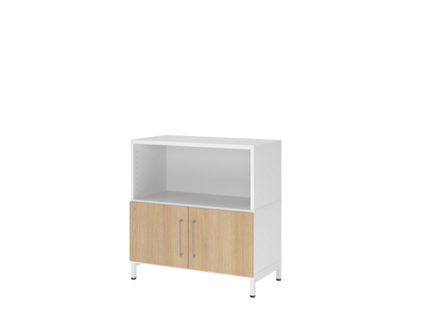 Hammerbacher étagère/portes, 2OH, base, blanc/chêne, VFW28T1KU/W/E/BS