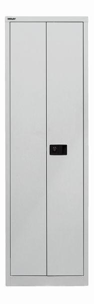 Armoire universelle à portes battantes Bisley, 4 étagères, 5 OH, gris clair, E782A04B645645