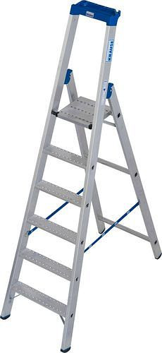Escabeau Krause en aluminium, avec étagère et crochet pour seau, 6 marches R 13, 307634