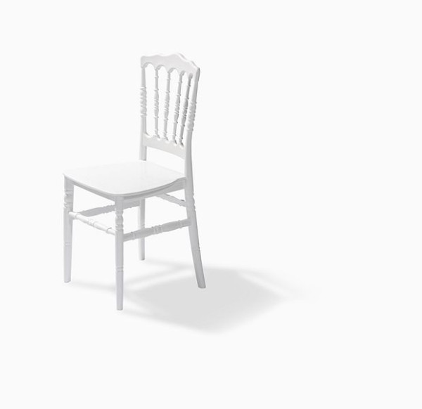 VEBA chaise empilable Napoléon blanc ivoire, polypropylène, 41x43x89,5cm (LxPxH), non fragile, 50400