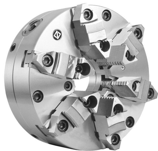 Mandrin de tour MACK à 6 mors avec réglage fin, acier, cylindrique, mors fendus