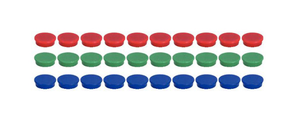 KS Tools jeu d'aimants, diamètre 25 mm, rouge, paquet de 10, 860.0882