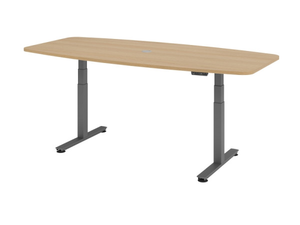 Table de conférence Hammerbacher avec interrupteur mémoire, chêne, VXDSM22/E/G