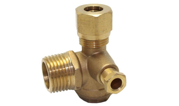 Clapet anti-retour AEROTEC 1/2 pouce AG - tuyau 10 mm - avec raccord de décharge, 9048053