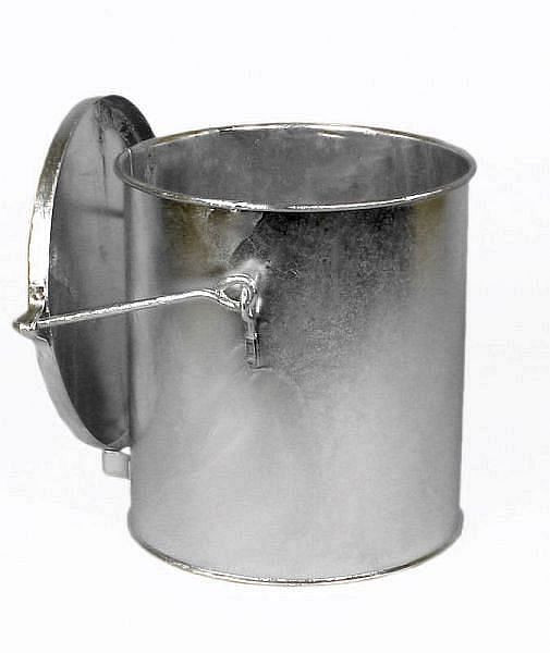 Poubelle cylindrique Renner 30 L, avec couvercle coulissant superposé, galvanisée à chaud, 2021-00