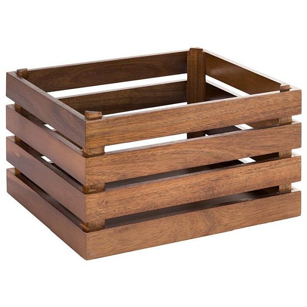 Caisse en bois APS -SUPERBOX-, 35 x 29 cm, hauteur : 20 cm, bois d'acacia, adaptée pour GN 1/2, 11722