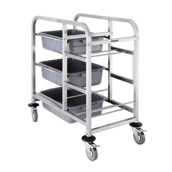 Chariot de débarras Vogue en acier inoxydable 90x82x44cm, DK738