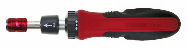 Tournevis à cliquet rouge GEDORE 1/4" avec lame télescopique, 3301341