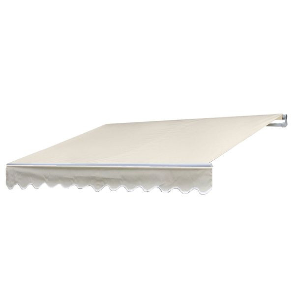 Store en aluminium Mendler T792, store à bras articulé protection solaire 5x3m, crème acrylique, 51995