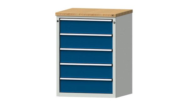 Armoire à tiroirs pour établis ANKE, modèle 3001 V, 765 x 700 x 1020 mm, RAL 7035/5010, BMP 40 mm, 611.001