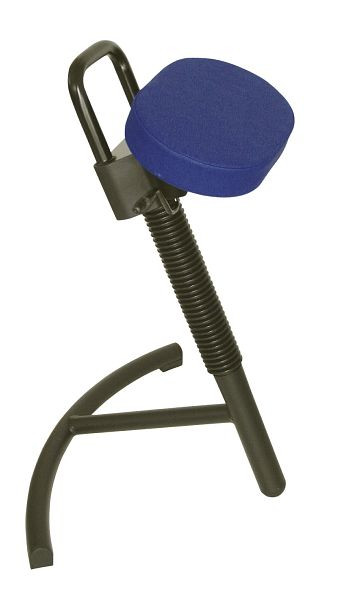 Lotz "Stabilith" verticalisateur, siège en cuir synthétique bleu atoll, cadre noir, réglable en hauteur 645-825, pivotant latéralement, 3640.01-08