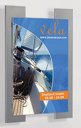 Kerkmann porte-affiche Look DIN A4, L 266 x P 20 x H 354 mm, aluminium argent/transparent, 43653014