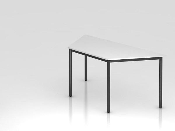 Hammerbacher table trapézoïdale base ronde 160x69cm blanc/noir, forme trapézoïdale, VDRTR/W/D