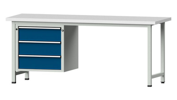 Établis ANKE Établi combiné, modèle 726 V, 2000 x 700 x 840 mm, RAL 7035/5010, KSP 40 mm, 410.748