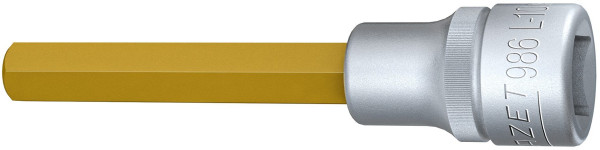 Douille tournevis Hazet, carré creux 12,5 mm, profil six pans creux, 10 mm, version longue avec moletage, 986L-10