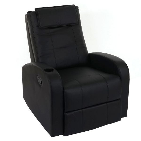 Fauteuil TV Mendler Durham, fauteuil TV, fauteuil inclinable, inclinable, simili cuir, noir, 41857+41858