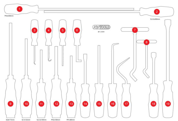 KS Tools Insert en mousse vide pour 811.1019, 811.1019-97