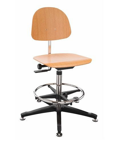 Chaise de travail Dauphin en hêtre, patins, repose-pieds, 266891