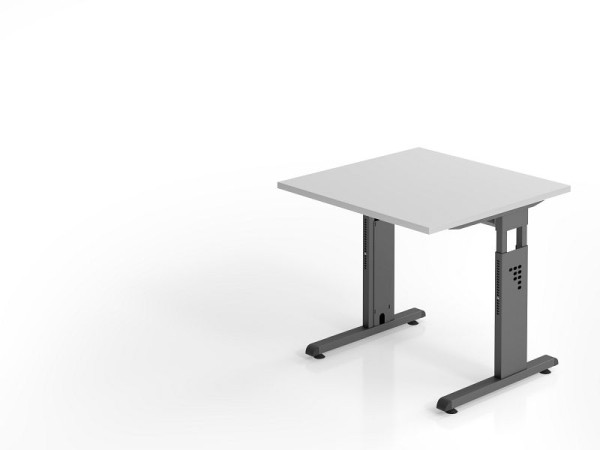 Bureau Hammerbacher OS08, 80 x 80 cm, plateau : gris, épaisseur 25 mm, chant ABS 2 mm, forme rectangulaire, VOS08/5/G