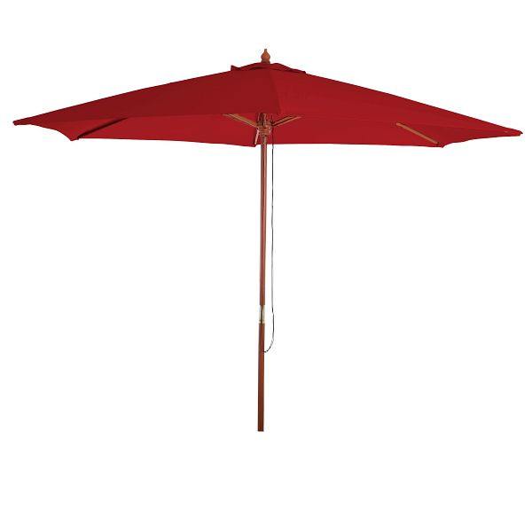 Parasol Mendler Florida, parasol de jardin parasol market, Ø 3m polyester/bois, bordeaux, 25664