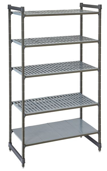 Unité de base Cambro Camshelving® Basics 4V + 1S 24X30X84 Graphite mat, CBU243084VS5580