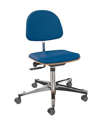 Chaise de travail Dauphin recouverte de tissu bleu, piètement en aluminium, 266898