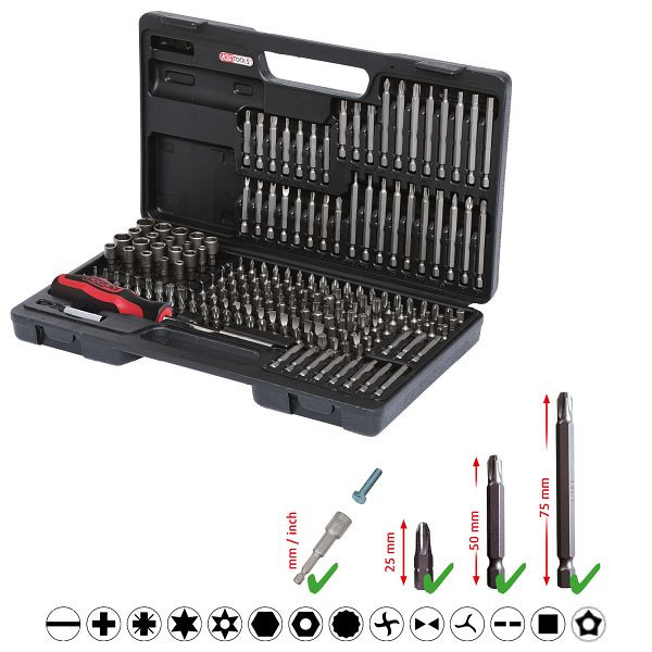 KS Tools jeu d'embouts 1/4", 208 pièces, 911.2008
