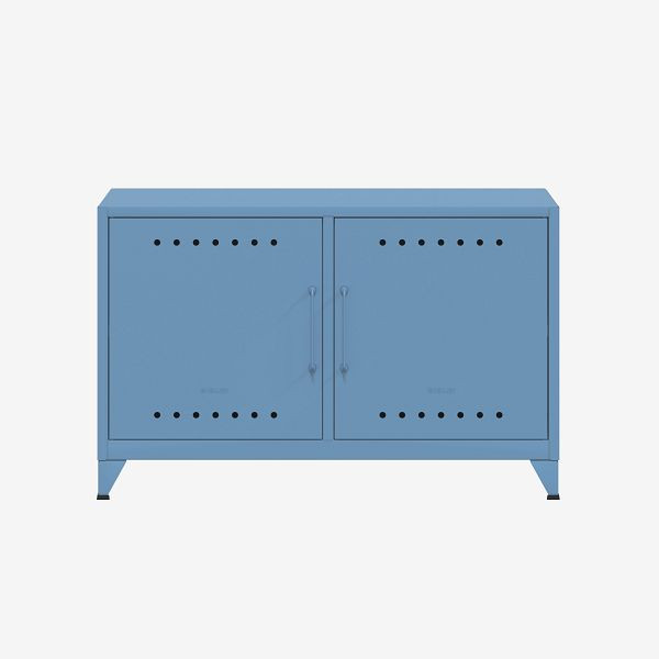Buffet Bisley Fern Cabby, avec étagère fixe, sortie de câble dans la paroi arrière et support de câble Velcro, bleu (605), FERCAB605