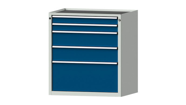 Armoire à tiroirs pour établis ANKE, modèle 3009 V, 910 x 675 x 980 mm, RAL 7035/5010, baignoire, 611.216