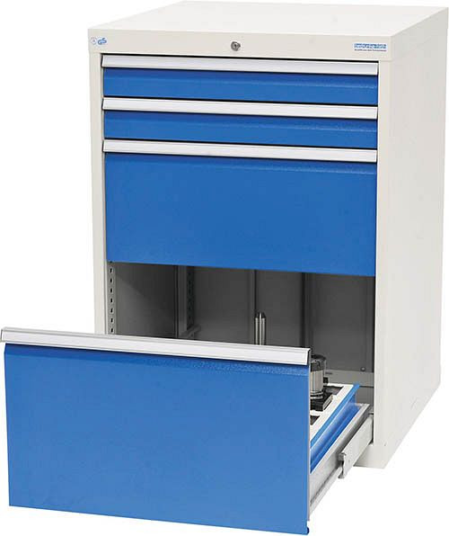 Armoire à tiroirs CNC Bedrunka+Hirth, profondeur 736 mm, R 24-24, nombre de tiroirs : 4, dimensions en mm (LxPxH) : 705 x 736 x 1019, 02.140V