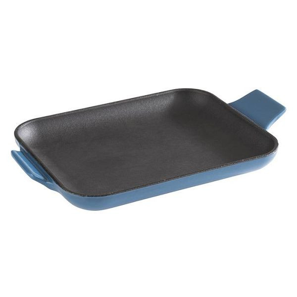 Poêle de service APS -FONTE-, 16 x 13 cm, hauteur : 2 cm, fonte, émaillée, intérieur : noir, extérieur : bleu, brillant, 88228