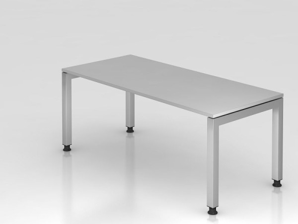 Bureau Hammerbacher pied en U carré 180x80cm gris, forme rectangulaire, plateau flottant, VJS19/5/S