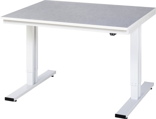 Table de travail RAU série adlatus 300 (réglable en hauteur électriquement), plan de travail avec revêtement linoléum/universel, 1250x720-1120x1000 mm, 08-WT-125-100-L