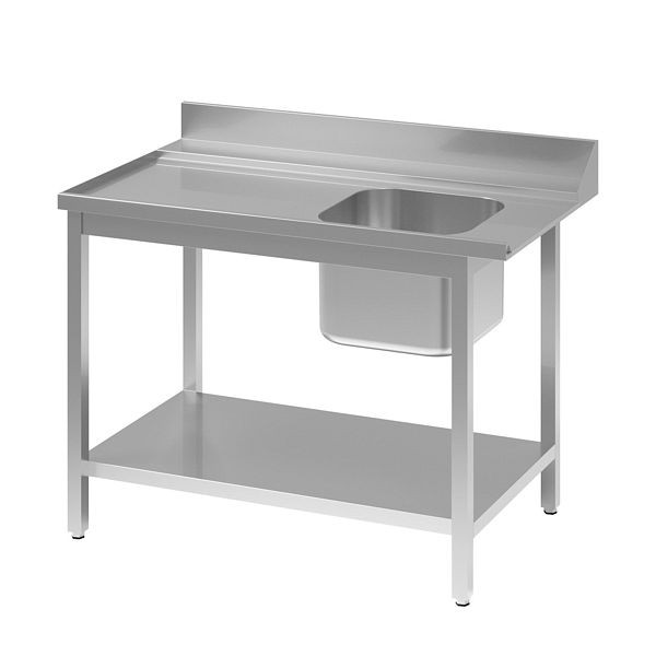 Table d'entrée Vaiotec TOPLINE 700, 1 vasque à droite, côté montage à gauche L : 1600 mm, 11514