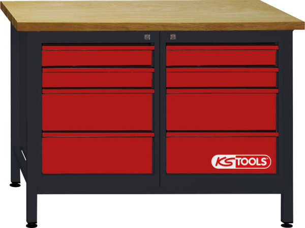 Établi KS Tools avec 8 tiroirs, H840xL1200xP600mm, 865.0007