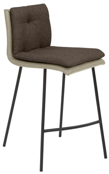 Tabouret de comptoir Mayer Sitzmöbel , structure à 4 pieds, revêtement par poudre noir, avec coussin intérieur supplémentaire, hauteur d'assise 67 cm, taupe/marron chocolat, 1231_V3_126