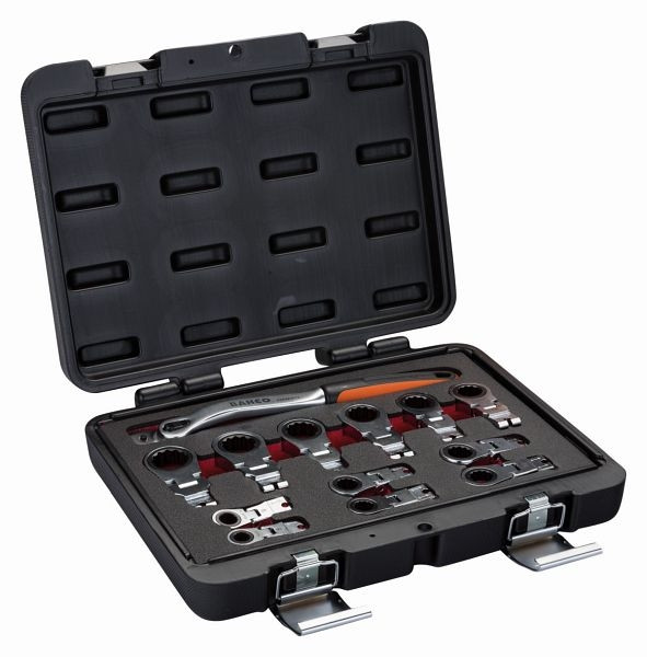 Jeu de cliquets réversibles Bahco avec tête articulée, 12 pièces, 42RM/S12