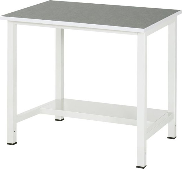 Table de travail RAU série 900, L1000xP800xH825mm, plateau avec revêtement universel/linoléum, avec étagère en bas, profondeur 320mm, 03-900-3-L25-10.12