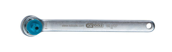 Clé de purge de frein KS Tools, extra courte, 8 mm, bleue, 160.0727