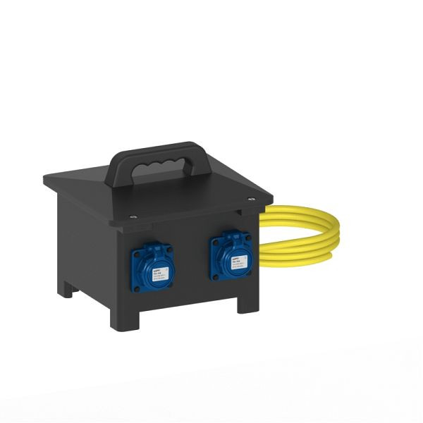 ELSPRO mobiler Sicherheitsverteiler FREIBURG, Ausgang: 1 CEE 400 V 16 A IP67, 3 Schuko IP66/68, 1411162