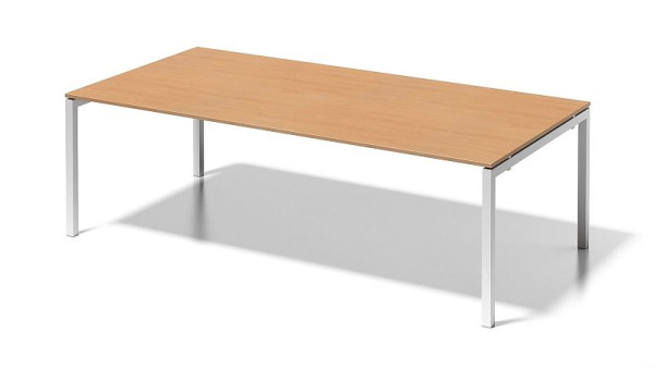 Poste de travail de direction/table de conférence Bisley Cito, structure en U fixe en hauteur 730 mm, H 19 x L 2400 x P 1200 mm, hêtre/blanc signalisation, DUF2412BC396