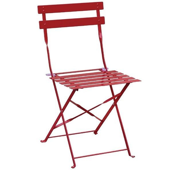 Chaises de patio pliantes Bolero rouge acier, UE: 2 pièces, GH555