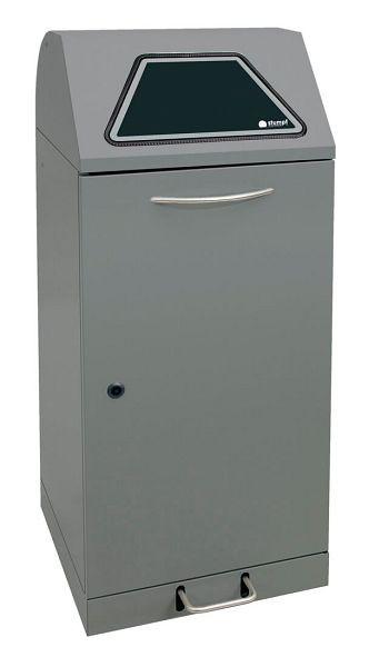 tri des déchets contondants Modul-Vario 120, structure en aluminium gris, système ProSlide, 120 litres, levier à pédale, 625-120-1-1-100