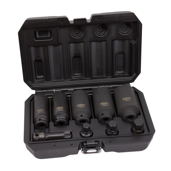 Clé à douille à chocs RepTools pour tous les arbres de transmission, 12 pans, 1/2, 9 pièces, XXL-118905