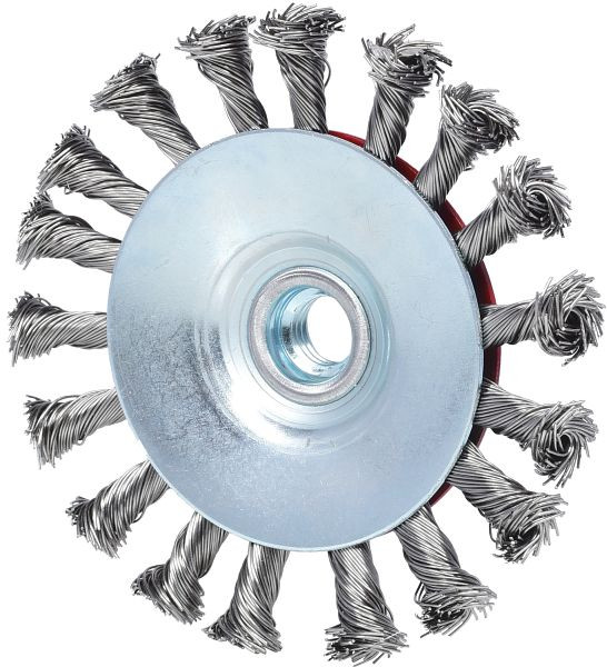 KS Tools Brosse ronde en fil d'acier inoxydable de forme conique, 0,5 mm, diamètre 115 mm, 340.0051