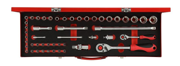 GEDORE jeu de clés à douilles rouges 1/4+1/2 49 pièces, 3300010