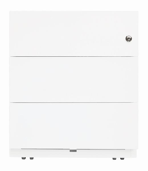 Conteneur roulant Bisley Note™, 3 tiroirs universels, blanc signalisation, NWA59M7SSS696