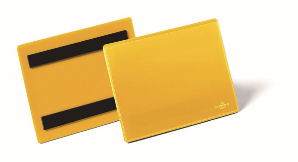 Pochette d'identification magnétique DURABLE, jaune, A6 paysage, paquet de 50, 175604