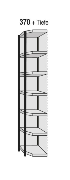 Kerkmann étagère d'angle Stora 100, P 300 x H 2600 mm, argent/gris clair, 51259714